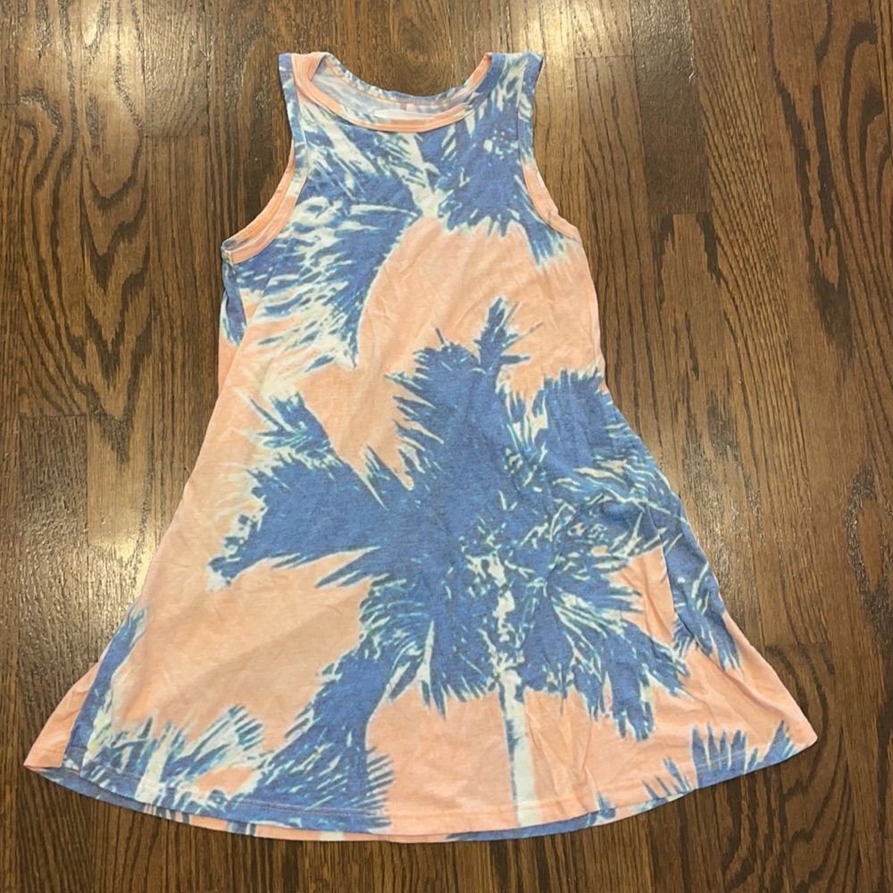 Sol Angeles Kids Palm Dress size 8 Pink Blue